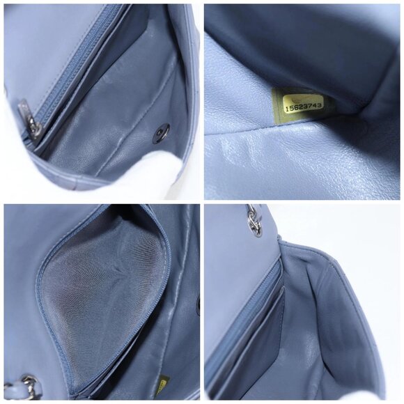 CHANEL Matelasse Chain Shoulder Bag Lamb Skin Purple Silver CC Auth 132927V - Picture 15 of 16